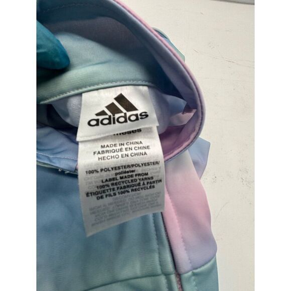 Adidas Youth Tie-Dye Track Jacket Zip-Up Medium Polyester Blend Blue & Pink 24M - Picture 6 of 6
